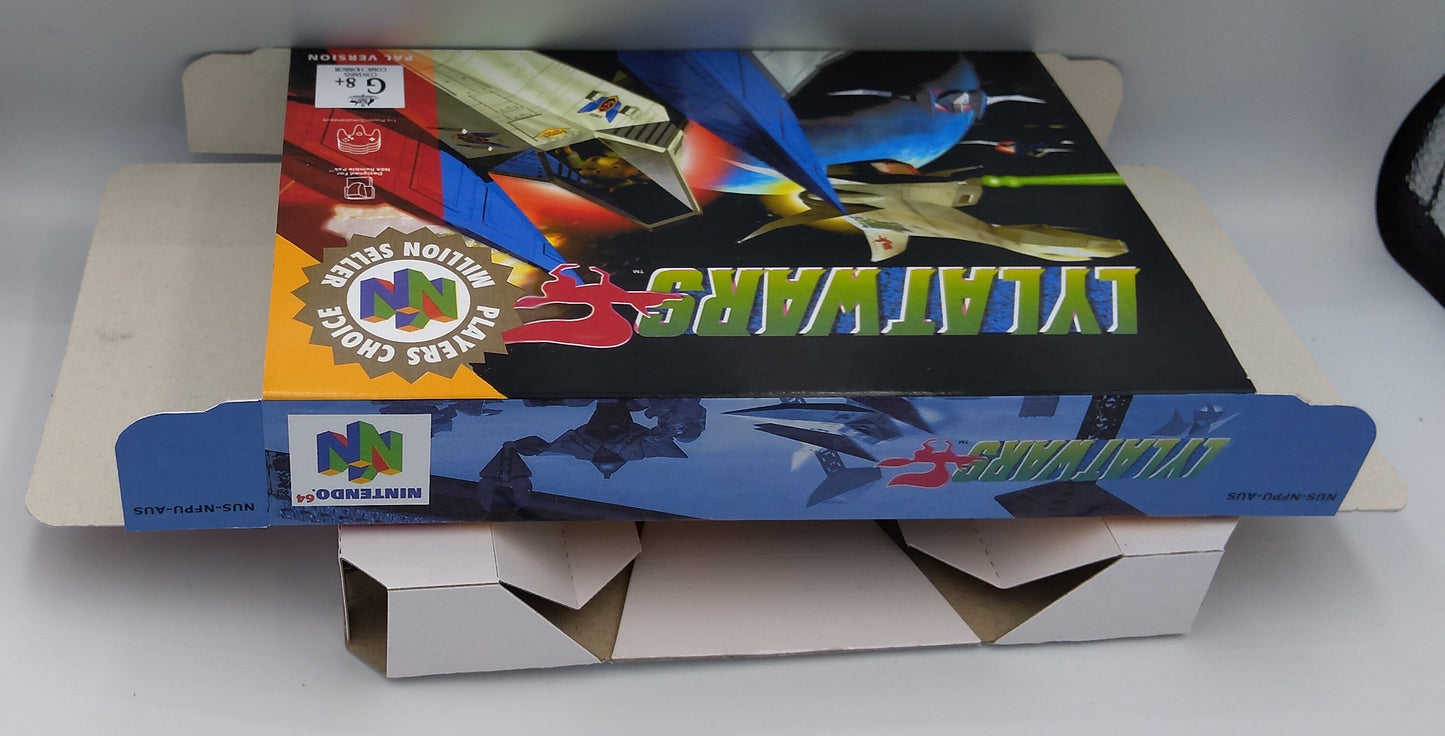 Star Fox 64/ Lylat Wars - Box with inner tray option - N64 - NTSC, PAL or Australian PAL - thick cardboard as in the original.