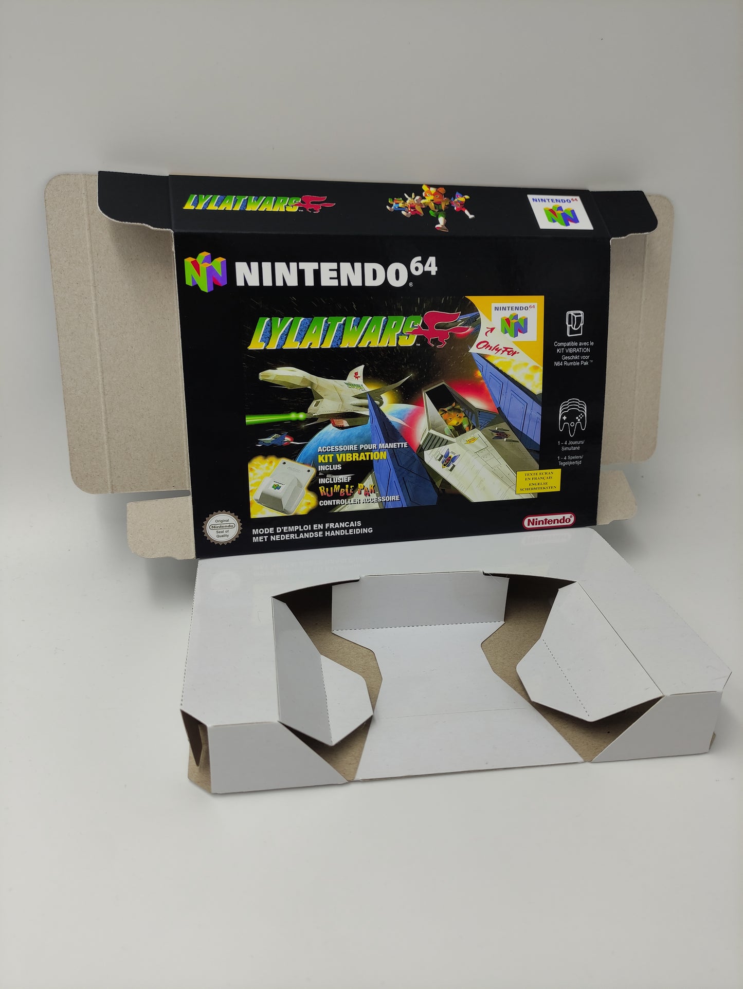 Star Fox 64/ Lylat Wars - Box with inner tray option - N64 - NTSC, PAL or Australian PAL - thick cardboard as in the original.