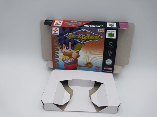 Mystical Ninja Starring Goemon - box with inner tray option - PAL or NTSC region - Nintendo 64/ N64- thick cardboard. Top Quality !!