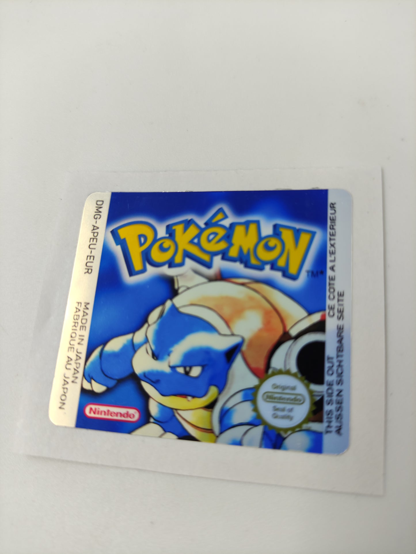 Pokemon Blue - Label - Sticker - Game Boy/ GB - replacement.