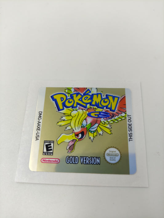 Pokemon Gold - Label/ Sticker for Game Boy Color/ GBC - cartridge - replacement.