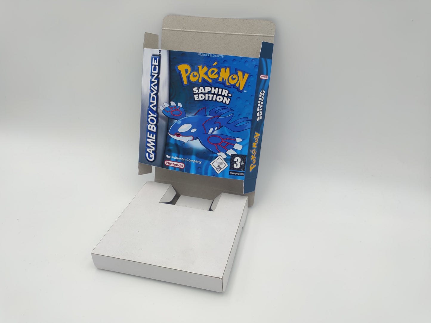 Pokemon Sapphire - GameBoy Advance - box with inner tray option - PAL or NTSC - thick cardboard. Top Quality !!