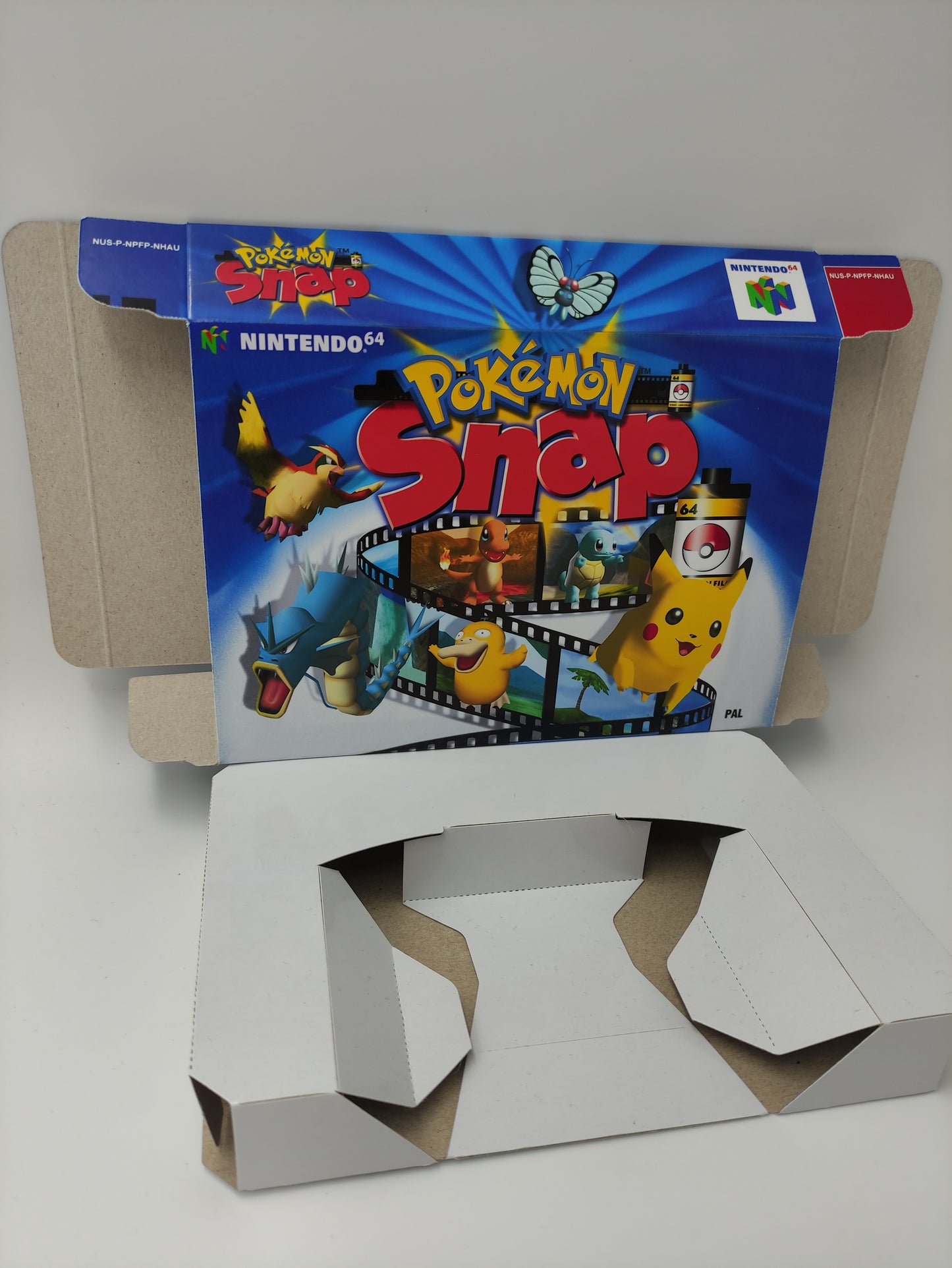 Pokemon Snap - Replacement Box, Manual, Inner Tray - NTSC, PAL - Nintendo 64 - thick cardboard. Top Quality !!