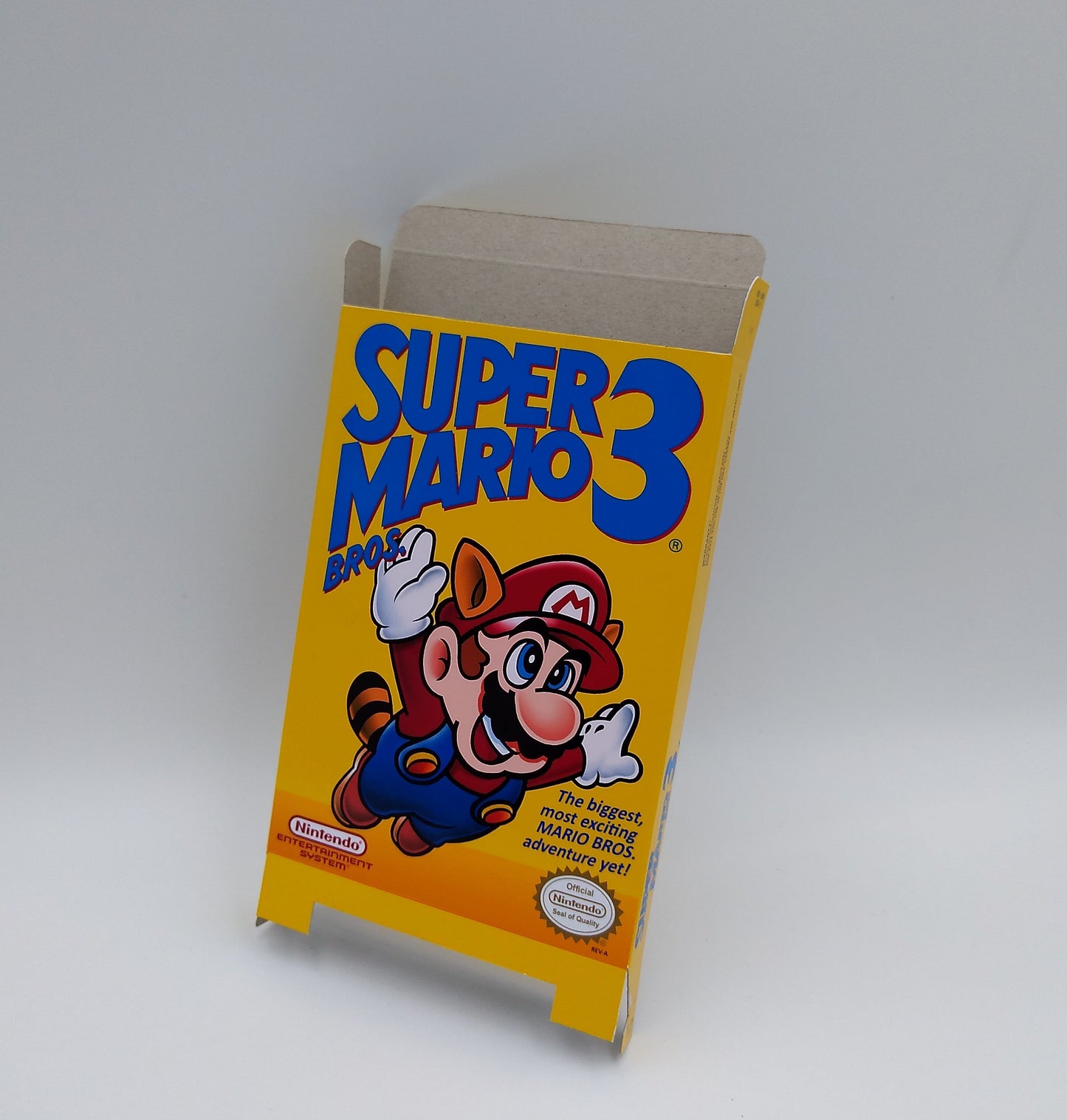 Super Mario Bros 3 - Replacement Box, Manual, Dust Cover, Block - NES - NTSC or PAL - thick cardboard, Top Quality !!