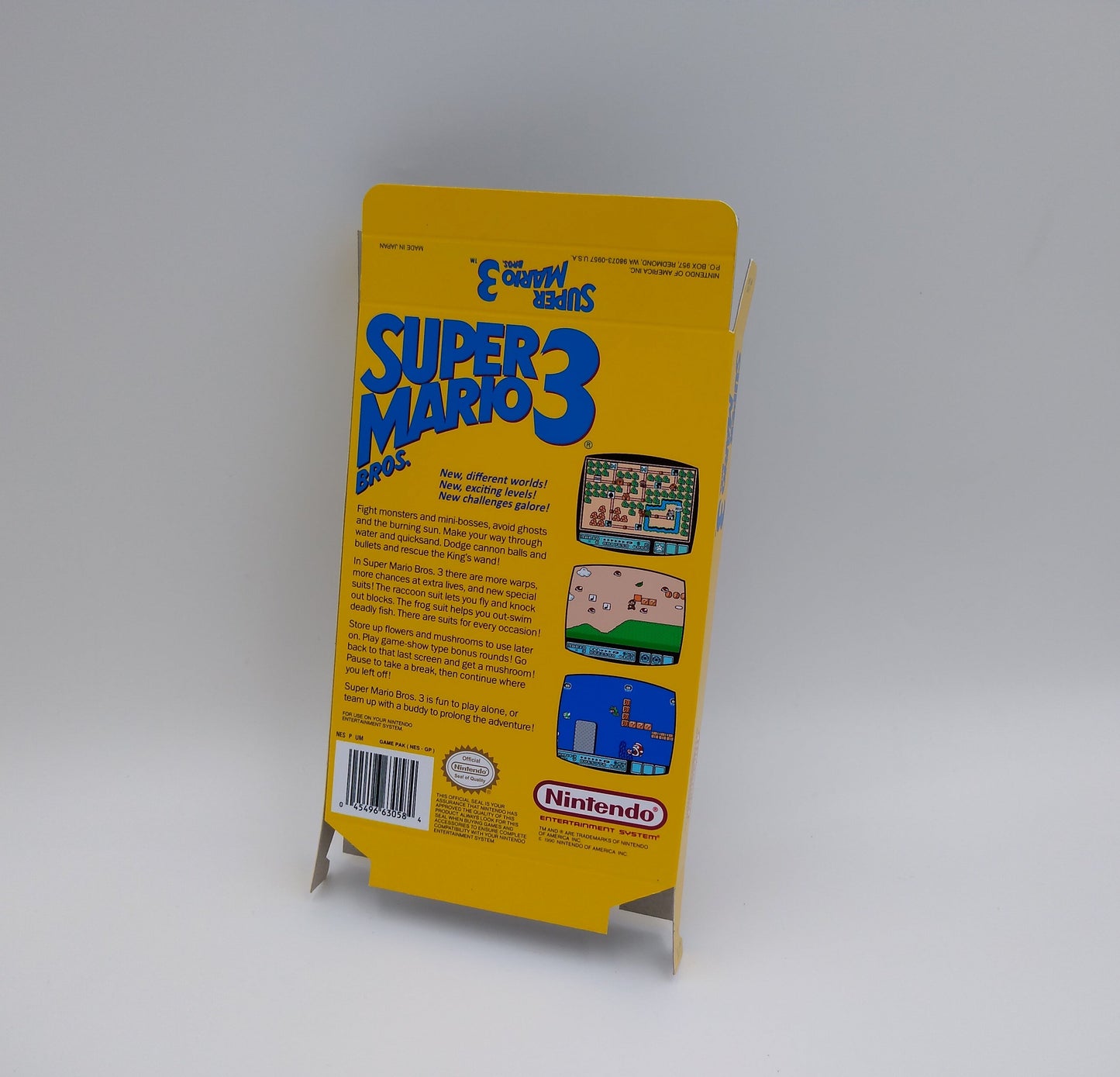 Super Mario Bros 3 - Replacement Box, Manual, Dust Cover, Block - NES - NTSC or PAL - thick cardboard, Top Quality !!