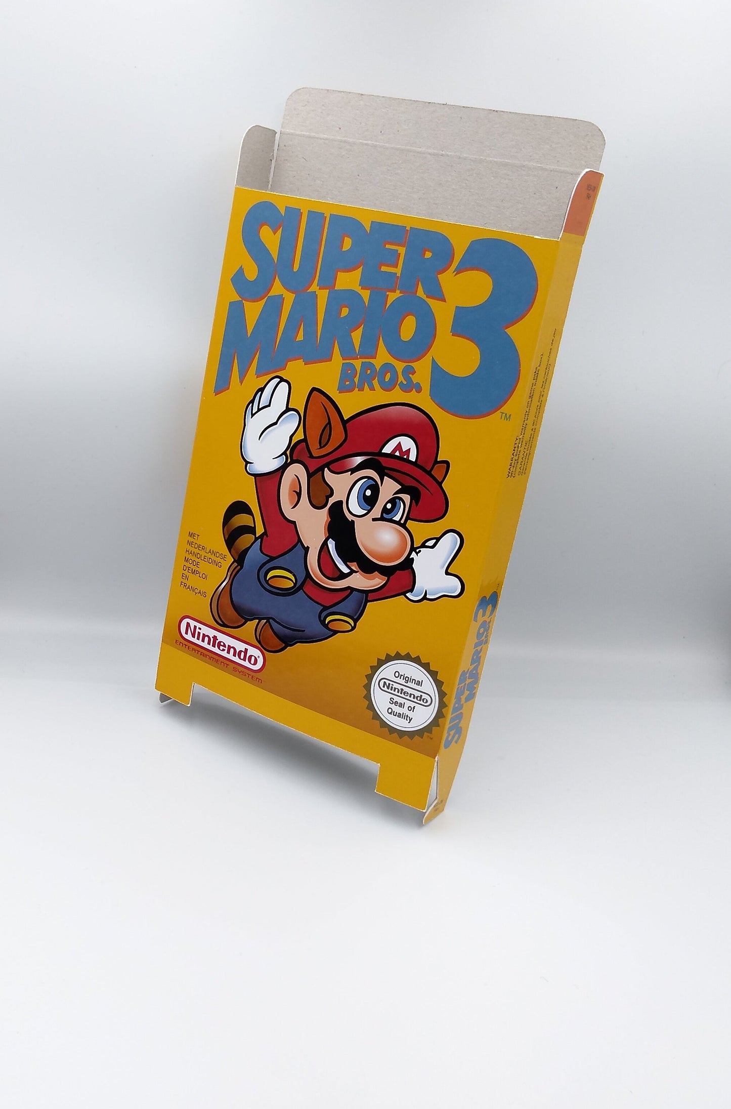 Super Mario Bros 3 - Replacement Box, Manual, Dust Cover, Block - NES - NTSC or PAL - thick cardboard, Top Quality !!