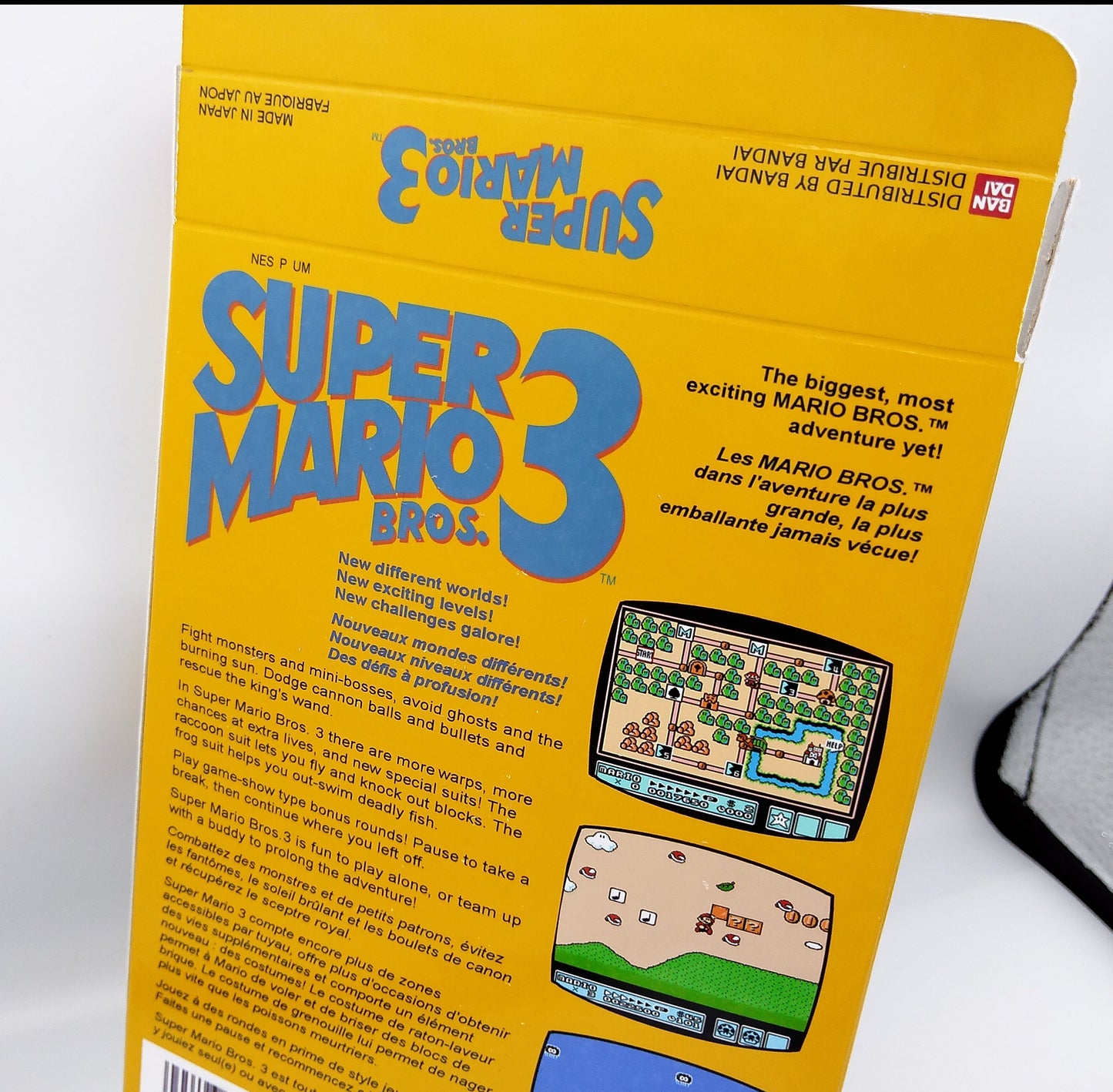 Super Mario Bros 3 - Replacement Box, Manual, Dust Cover, Block - NES - NTSC or PAL - thick cardboard, Top Quality !!