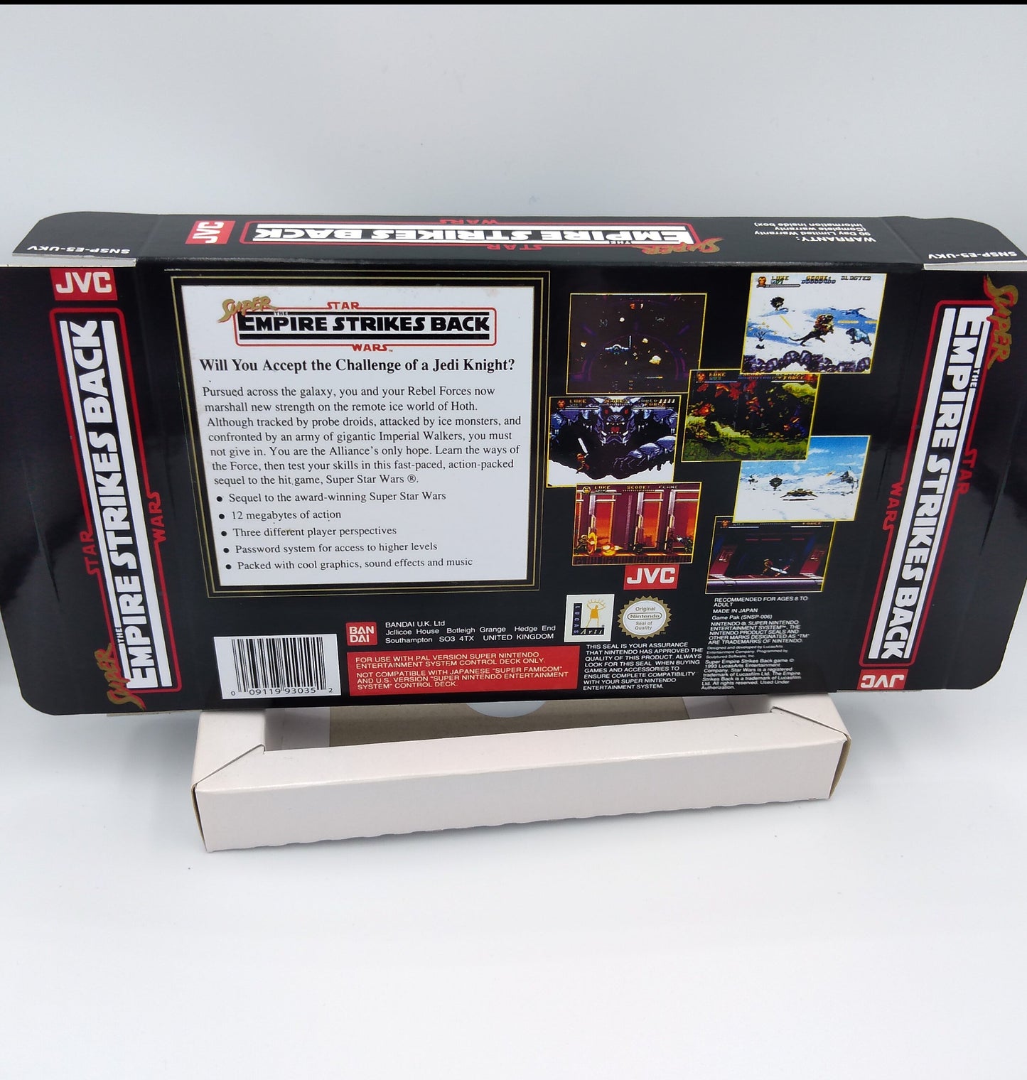 Super Star Wars Empire Strikes Back - box with inner tray option - PAL or NTSC - SNES - thick cardboard as in the original.