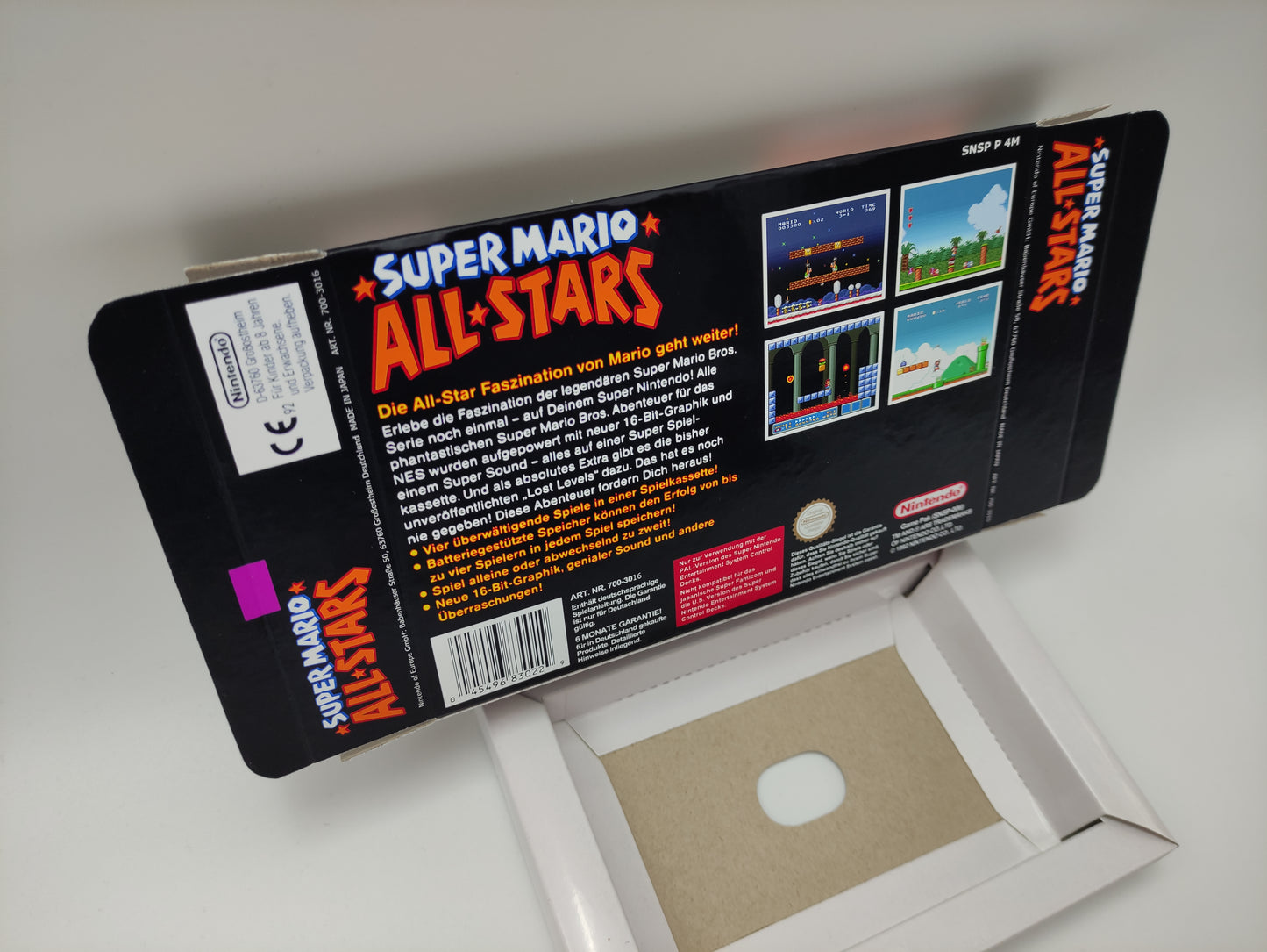 Super Mario All Stars - NTSC or PAL - Replacement Box, Manual, Inner Tray - SNES - thick cardboard as in the original. Top Quality !