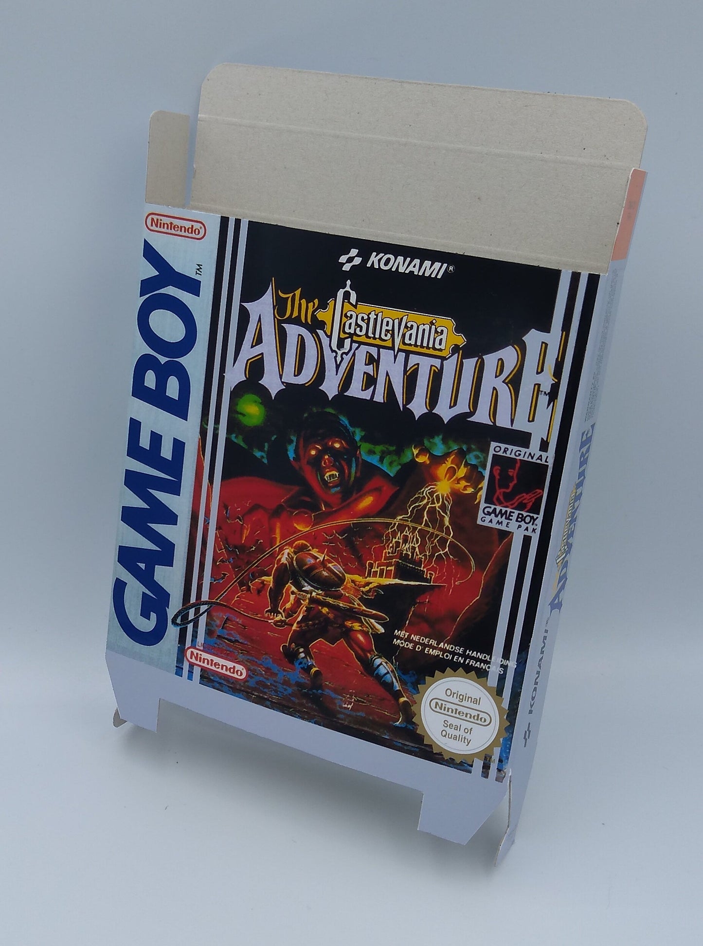 The Castlevania Adventure - Replacement Box, Manual, Inner Tray - PAL or NTSC - Game Boy/ GB - thick cardboard. Top Quality !