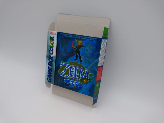 The Legend of Zelda Oracle of Ages - GameBoy Color - box with inner tray option - PAL or NTSC - thick cardboard. Top Quality !!