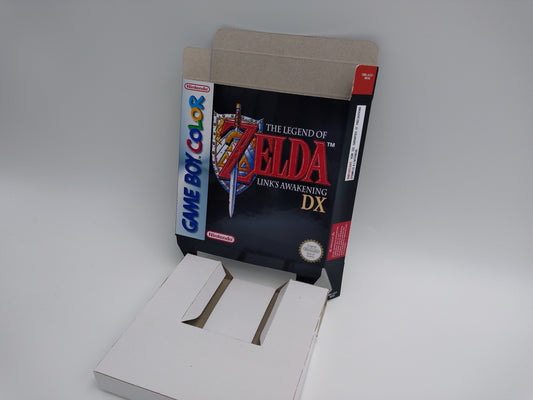 The Legend of Zelda Link's Awakening DX - GameBoy Color - box with inner tray option - PAL or NTSC - thick cardboard. Top Quality !!