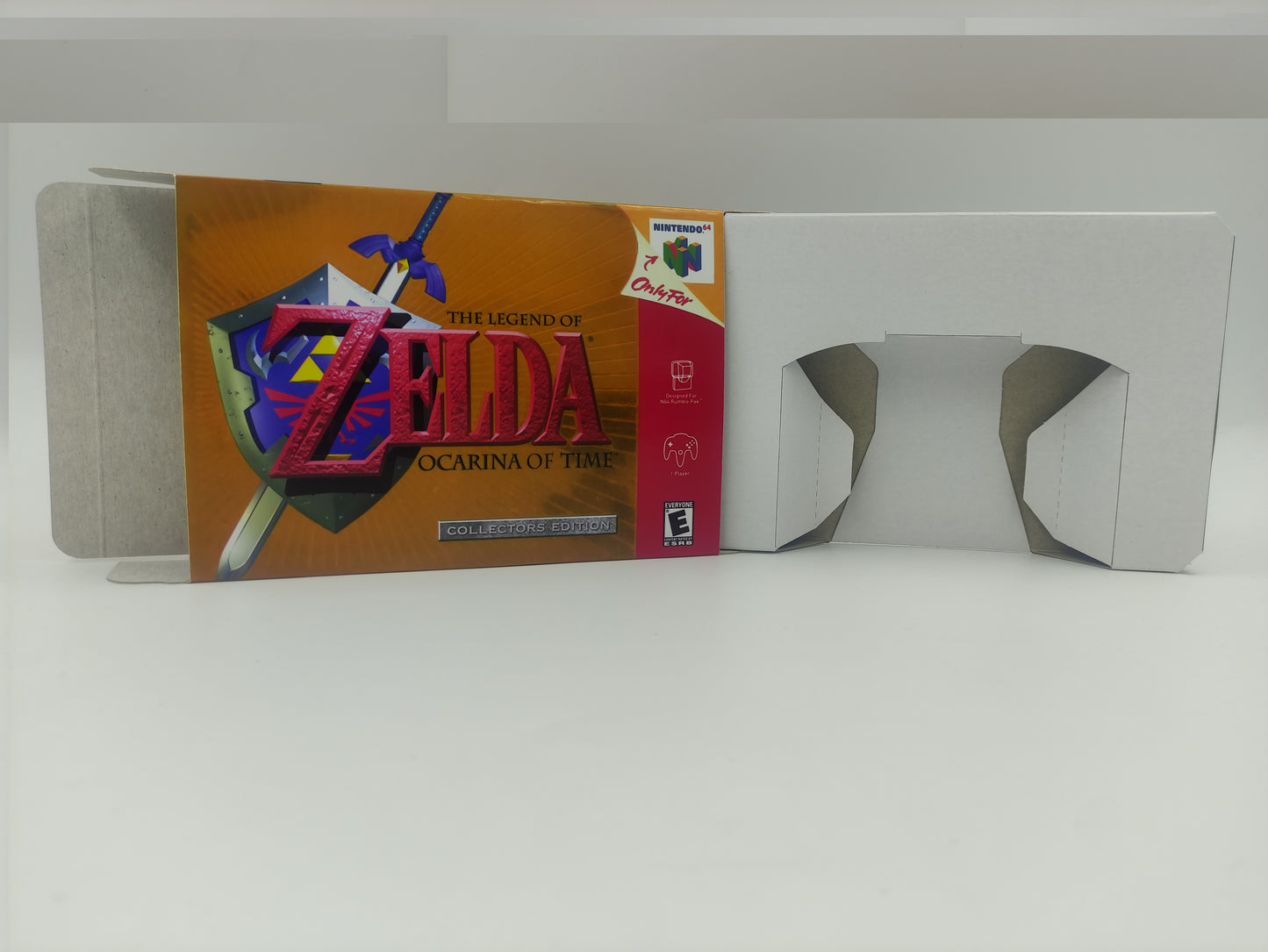 The Legend of Zelda Ocarina of Time - Replacement Box, Manual, Inner Tray - NTSC, PAL or Australian PAL - Nintendo 64 - thick cardboard.