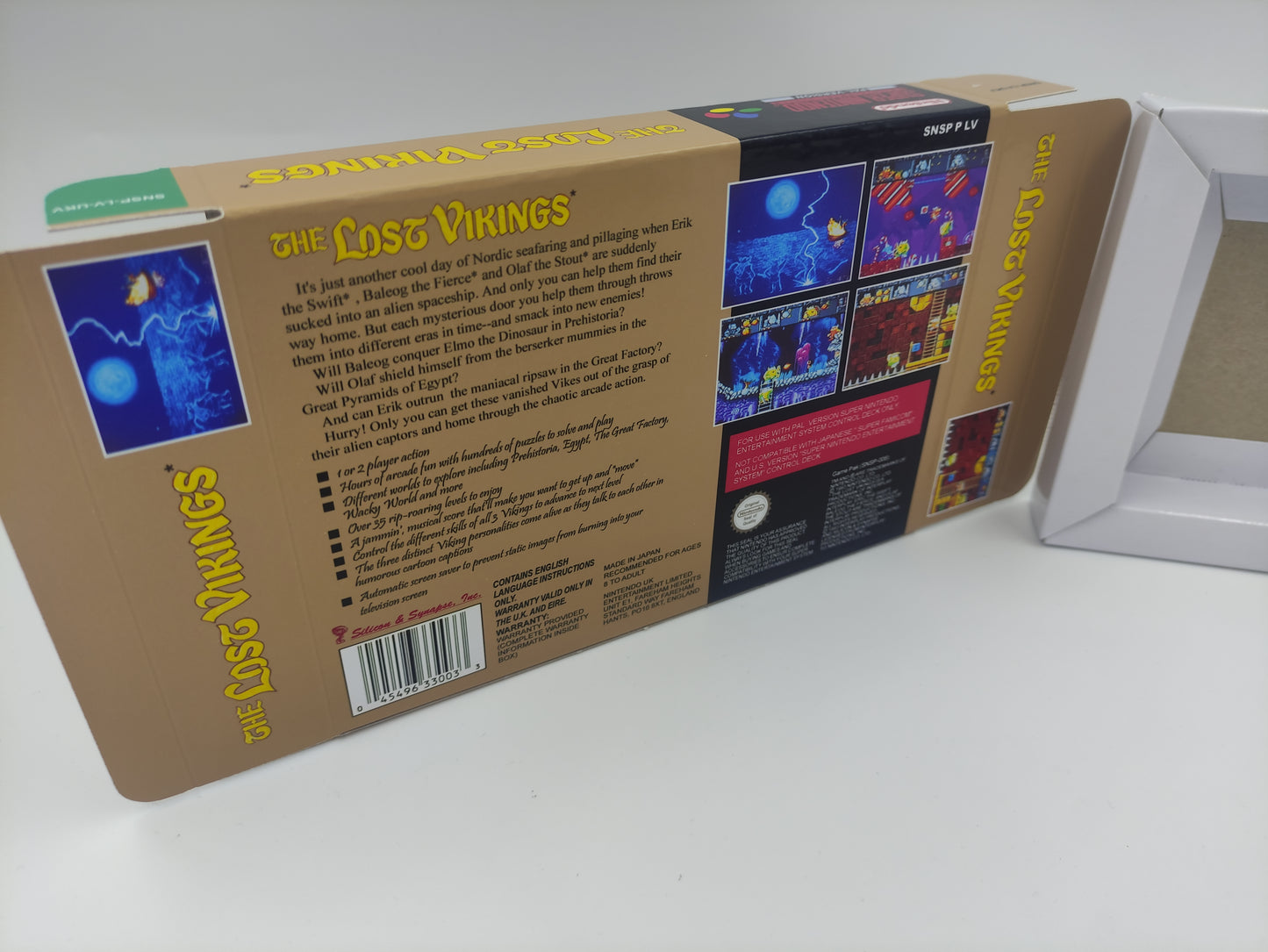 The Lost Vikings - PAL - box with inner tray option - SNES - thick cardboard as in the original.