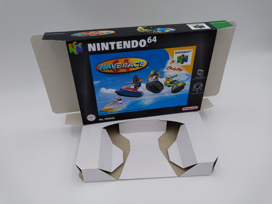 Wave Race - box with inner tray option - NTSC, PAL or Australian PAL - Nintendo 64 - thick cardboard. Top Quality !!