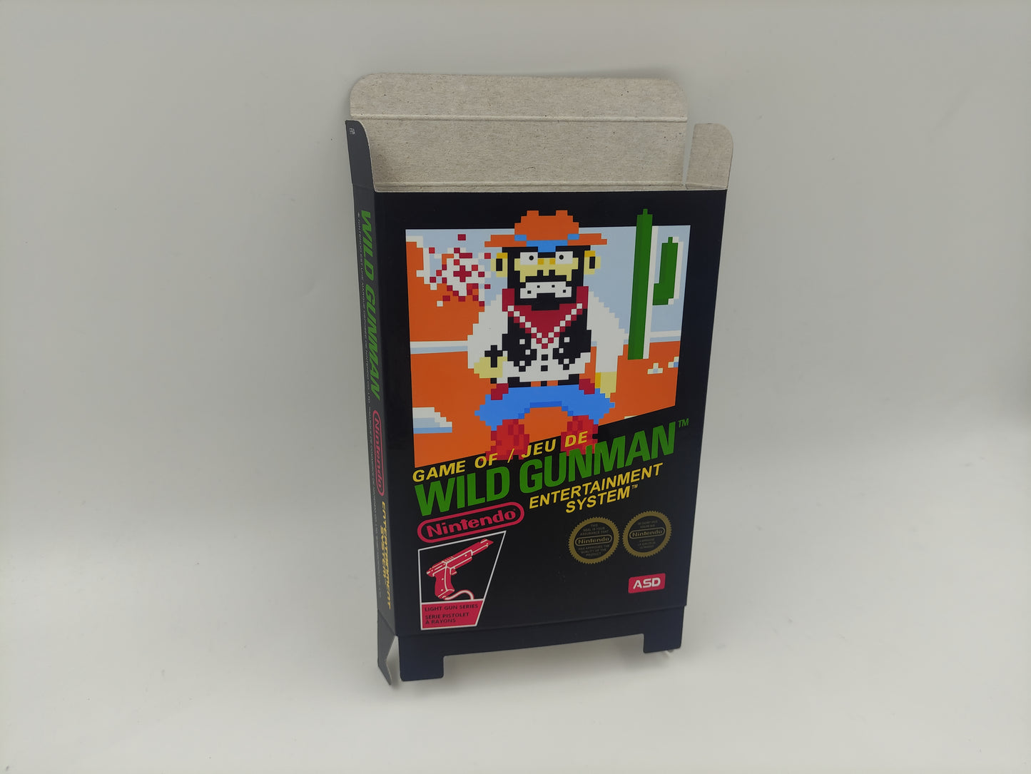 Wild Gunman - Box Replacement, Dust Cover, Block - NES - PAL or Ntsc - Thick cardboard. HQ !!