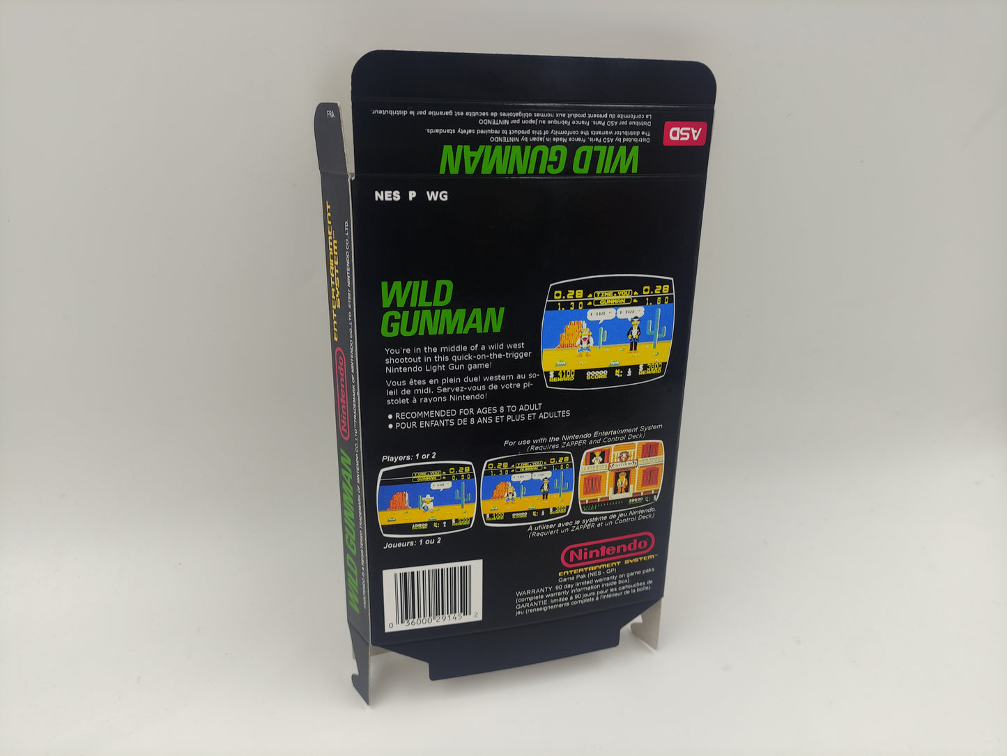 Wild Gunman - Box Replacement, Dust Cover, Block - NES - PAL or Ntsc - Thick cardboard. HQ !!