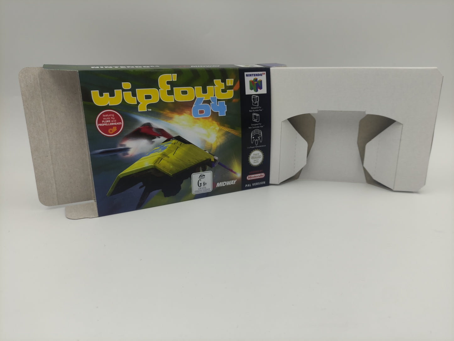 Wipeout 64 - box with inner tray option - PAL - Nintendo 64/ N64 - thick cardboard . Top Quality !!