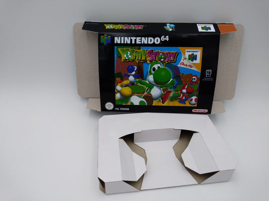 Yoshi's Story - Box with inner tray option - NTSC, PAL or Australian PAL - Nintendo 64 - thick cardboard as in the original. Top Quality!