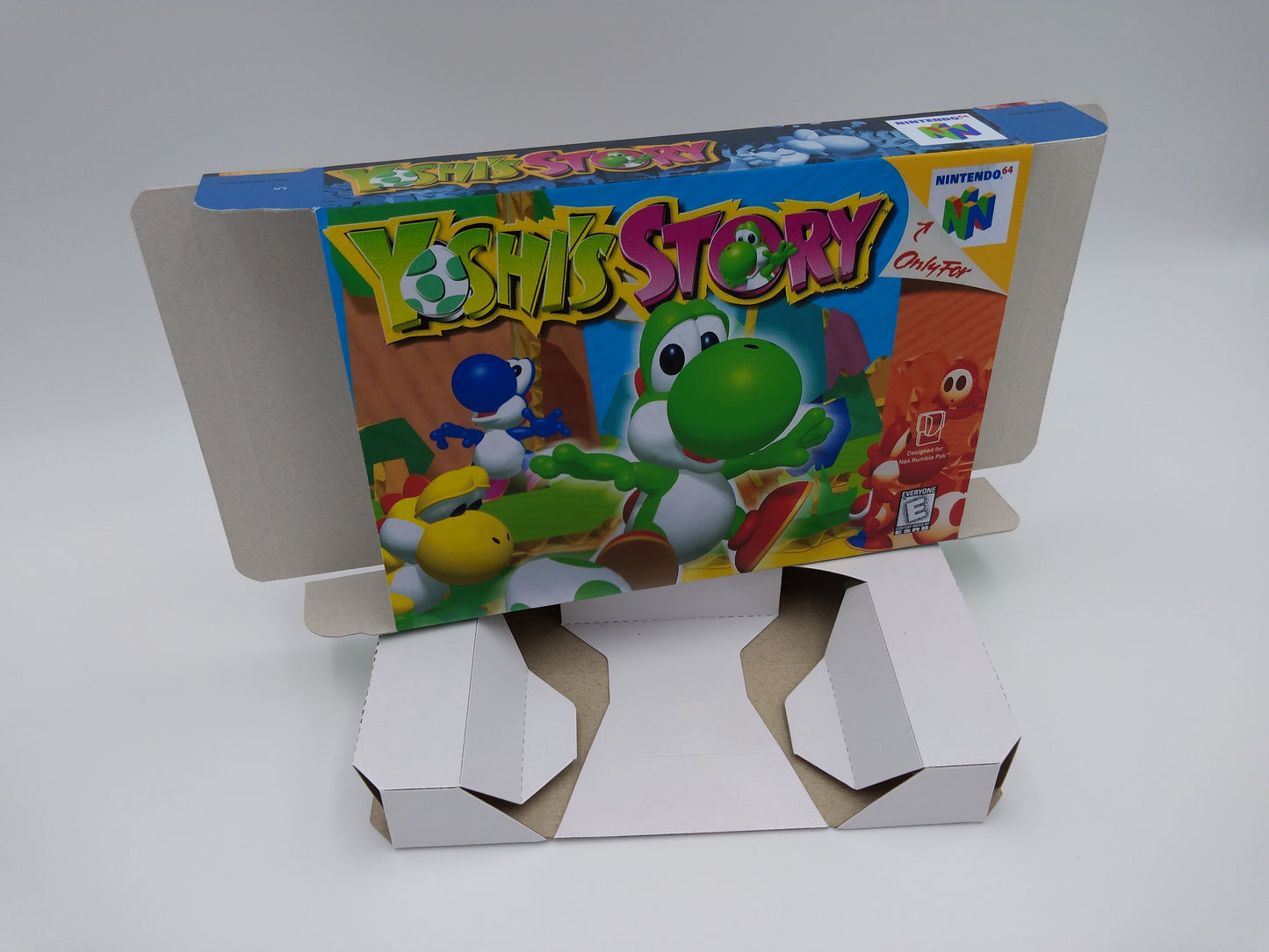 Yoshi's Story - Box with inner tray option - NTSC, PAL or Australian PAL - Nintendo 64 - thick cardboard as in the original. Top Quality!